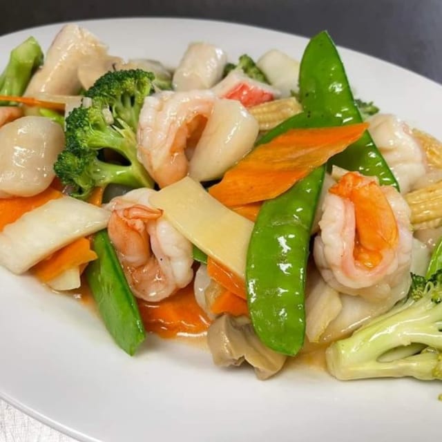 Shrimp with Chinese Green.